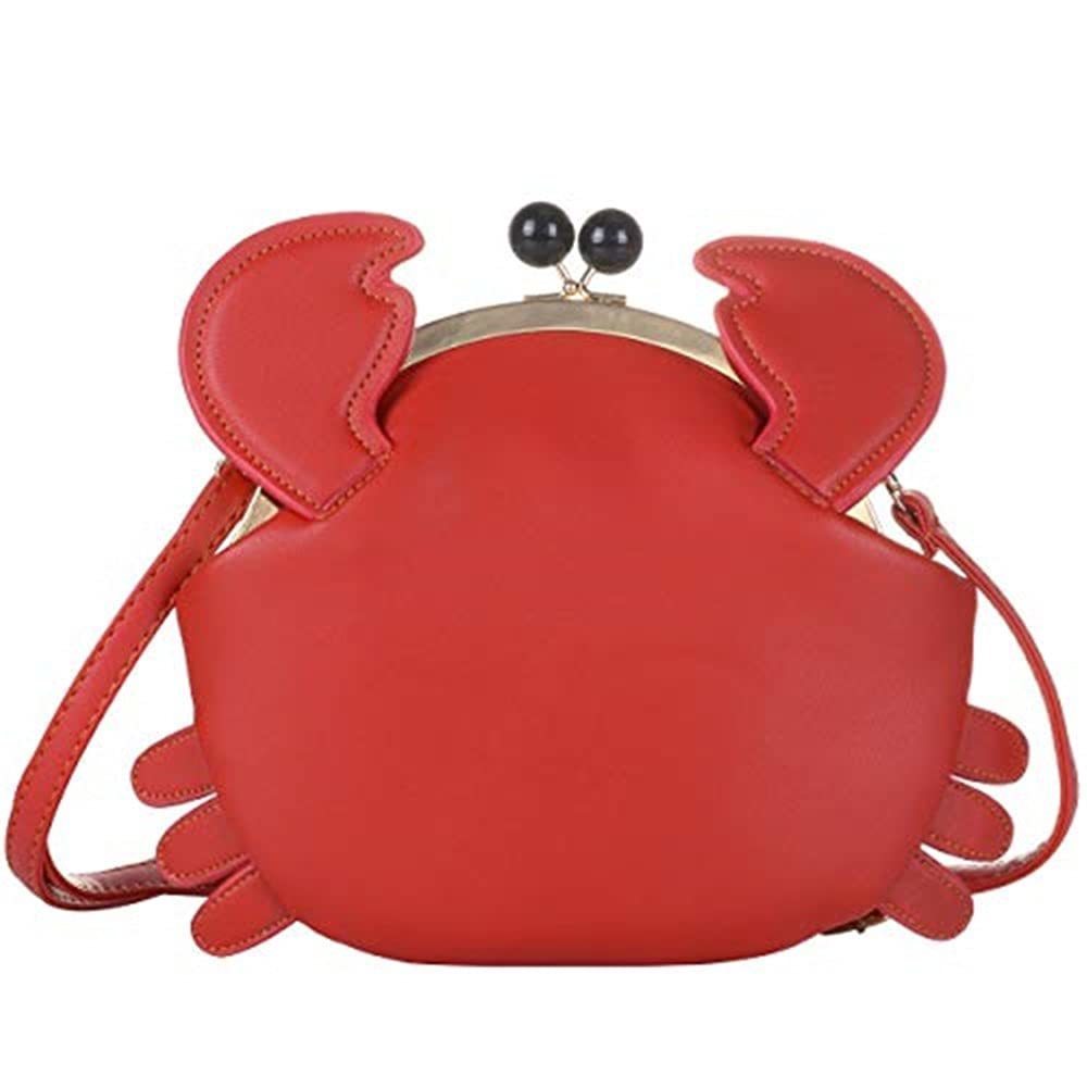 Personalized Cartoon Style Ladies Shoulder Bag, Crab-Shaped Messenger Bag, xD